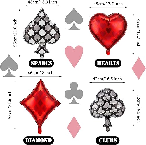 Miniatura 2 de 8 globos de fiesta temática de casino, globos de papel de aluminio, suministros de decoración de fiesta de casino para fiestas de Las Vegas, eventos