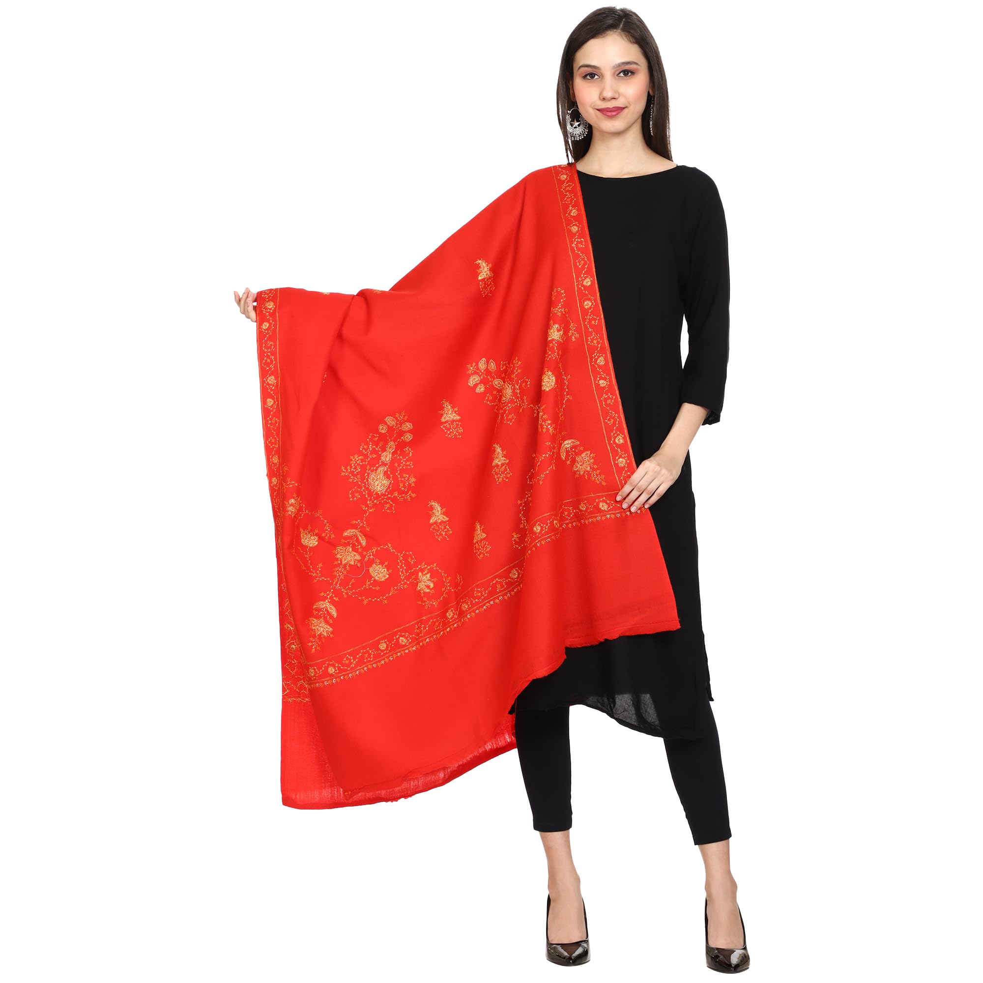 Women's Kashmiri Hand Embroidered Pure Wool Shawl