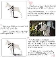 Vista 5 de QQPETS Dog Harness Collar Leash - No Pull Pet Adjustable Back Clip Halter Basic Collar Heavy Duty 5FT Anti-Twist Leash for Extra Small Puppy Medium