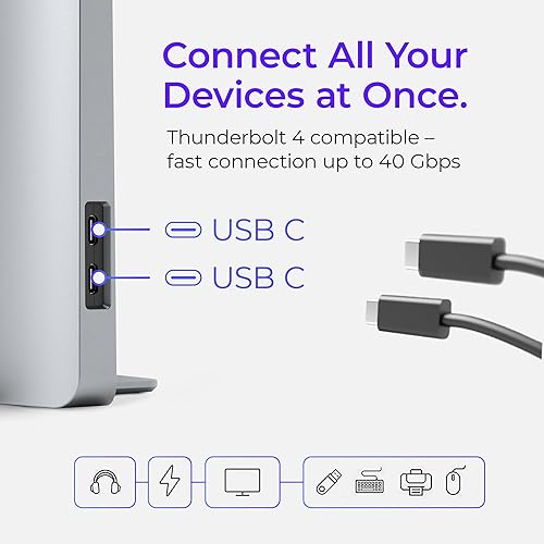 Miniatura 7 de Ascrono Hub de estación de acoplamiento vertical  Compatible con Apple MacBook Pro 13, 15 y 16 pulgadas, 2016-2020 y 2022 M2 Touch BAR solamente  2