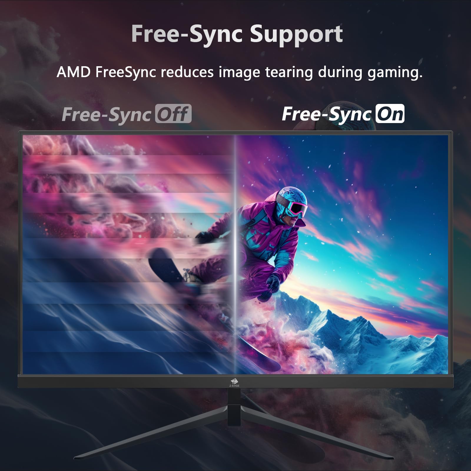 Z-Edge 240 Hz monitor gamingowy 25" (24,5"), 1 ms MPRT 1080p Full HD 16:9 VA, jasność 350 cd/m², 5000:1, FreeSync, HDMI2.0 i DisplayPort1.4, kompatybilny z VESA, czarny