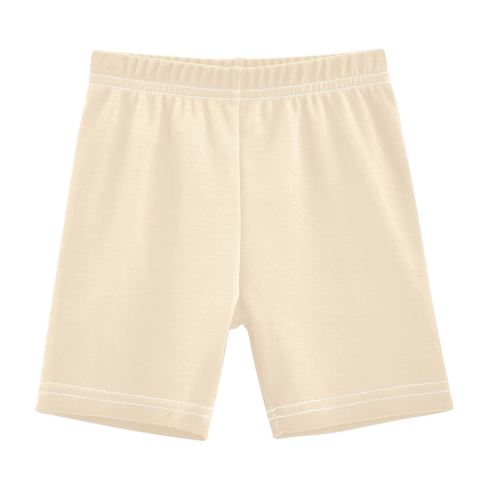 CHIFIGNO Girls Bike Shorts Cartwheel Shorts Kids Breathable Dance Short for Under Dress Blanched Almond 5T