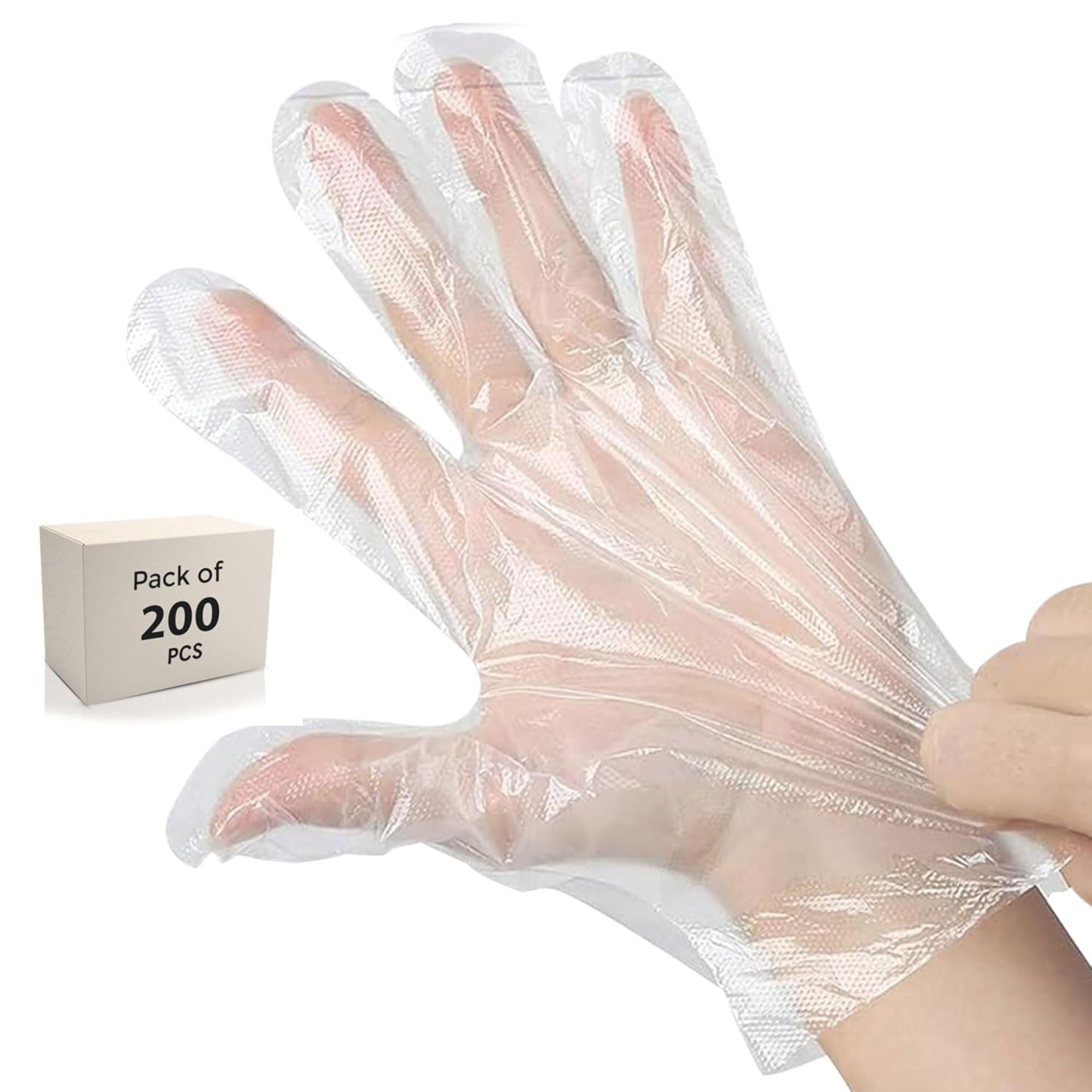 Robustt Disposable Hand Gloves - Transparent (200 Pcs) | Reusable, Anti Bacterial Food Safe Gloves For Hair-dye, Clinics, Hotels, Salons, Kitchen (Universal Fit)-image-14