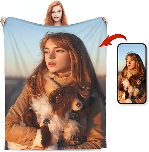Xzrkcsa Manta personalizada con imagen pintada a mano, mantas y mantas personalizadas, amigos para cumpleaños, Navidad, Halloween, San Valentín,