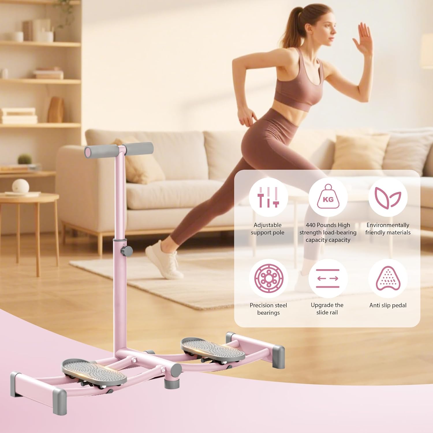 Ski Machine Exercise Equipment, Foldable Ski Trainer, Adjustable Leg Ski Simulator Machine Durable Upgraded Leg Workout Equipment Hip Trainer, Pelvic Floor Trainer Woman Ski Exercise Machine for Home