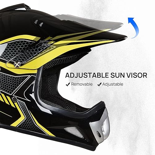 Miniatura 4 de ILM Casco de motocross para jóvenes y niños, para cuatrimoto, motocross, aprobado por DOT, casco de calle todoterreno, unisex, casco protector de