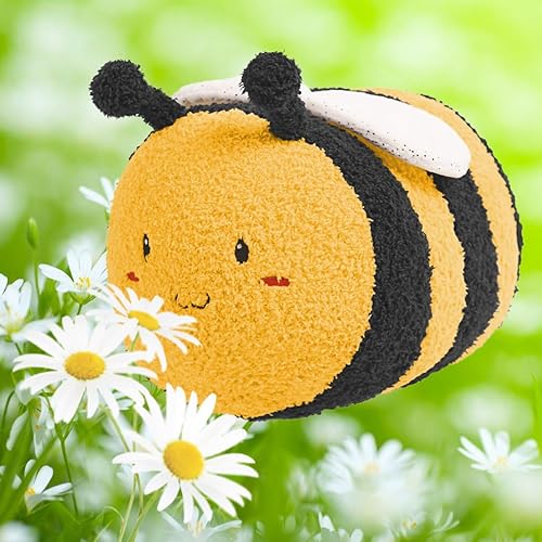 Miniatura 3 de ARELUX Peluche de abeja grande de 14 pulgadas, almohada de peluche de abejorro mullida, almohada suave de abeja de anime, juguete de amigos y