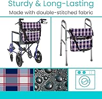 Vista 113 de Bolsa para silla de ruedas, Floral púrpura