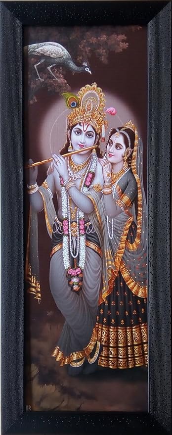 Shree Handicraft Radha Krishna Lord Krishna with Radha Photo Frame Home Decor (19 cm x 49 cm x 1 cm)