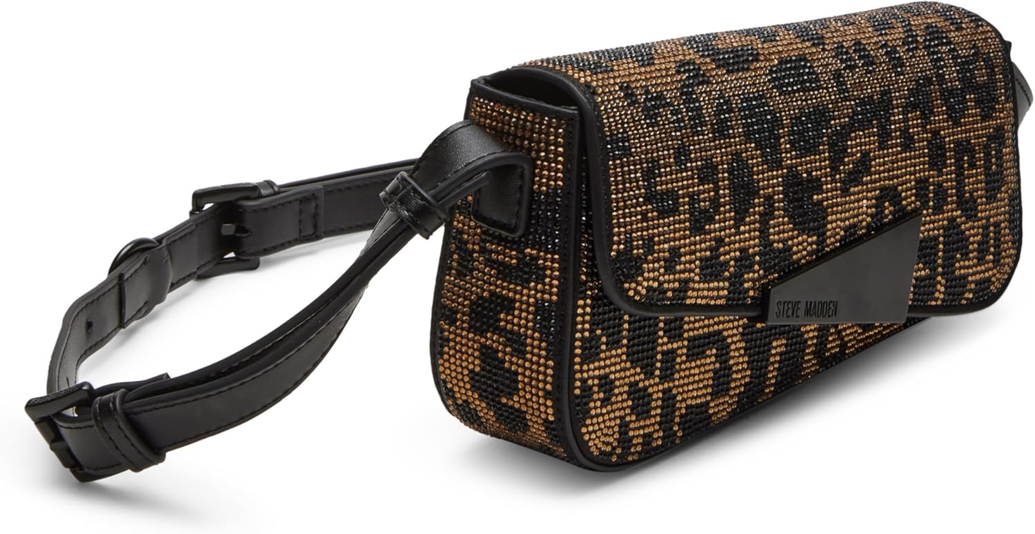 Steve Madden Carie-R Rhinestone Asymmetrical Flap Shoulder Bag