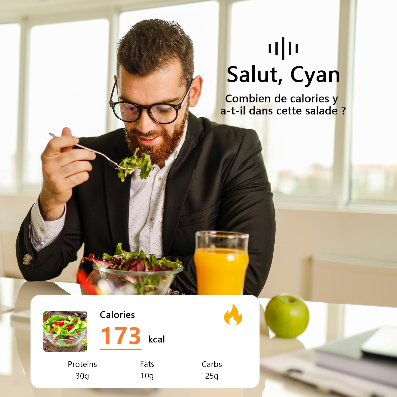 Générique Meacode AI Smart Glasses - Lunette Réalité Augmentée avec Assistant Vocal IA, Traduction, Appels Bluetooth, Capture HD, Léger et Confortable (Lunettes de Soleil)