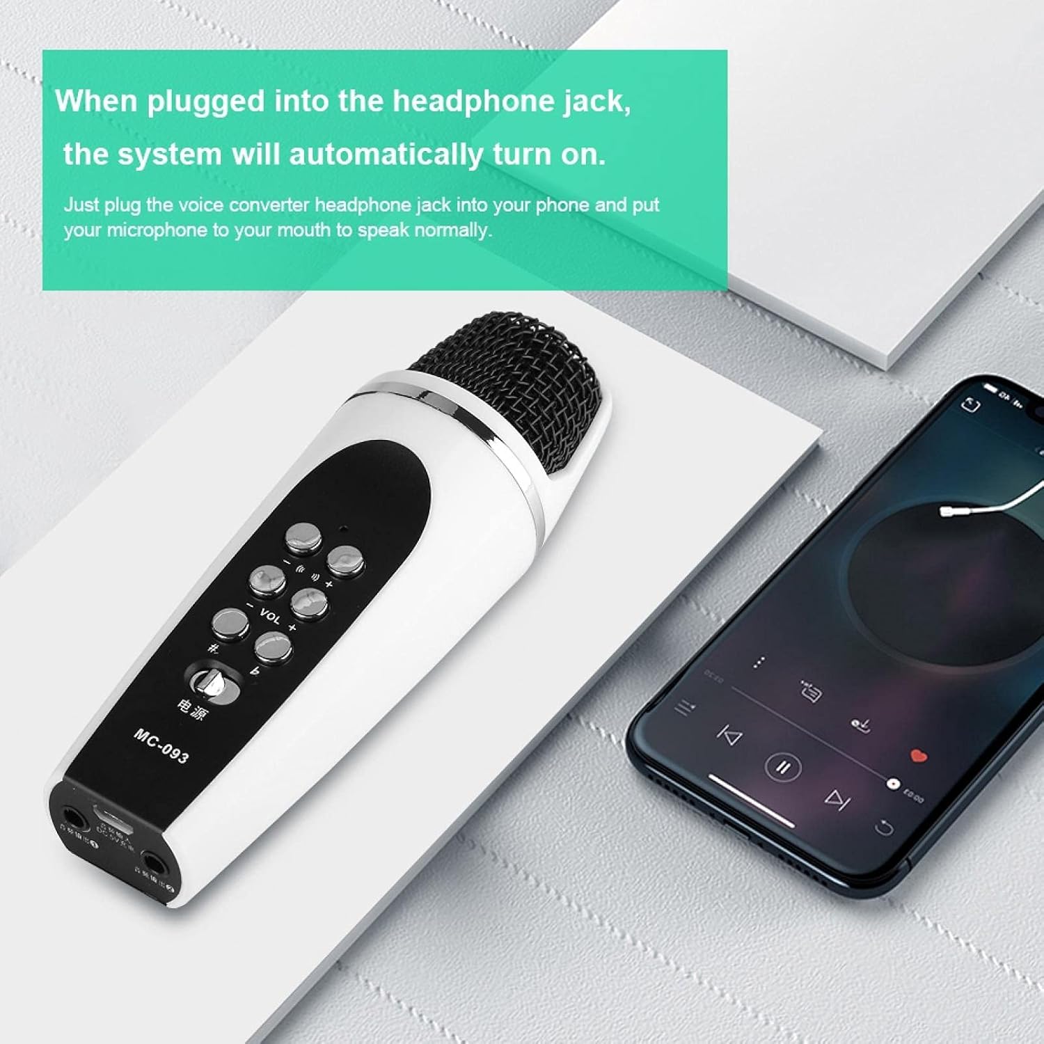 マイクロフォン 声送り返さ ボイスチェンジャーマイク チャット向け 4モード 異なる音声ピッチ