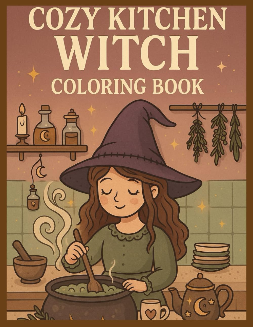 Cozy Kitchen Witch Coloring Book: A Whimsical Collection of Cute Witchcraft Scenes for Relaxation: Relaxing Witchcore Coloring Pages with Herbs, ... Scenes (Cozy Witch Coloring Book Series)