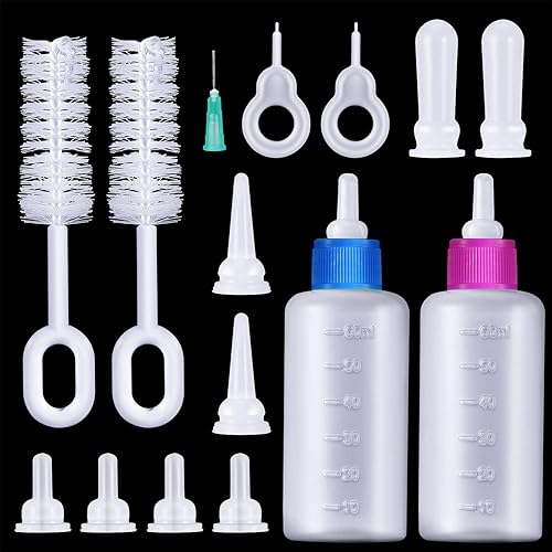 Tondiamo Kit de 16 biberones para mascotas, botellas de gatito, reemplazo de leche para gatitos, alimentador de leche para cachorros con pezones de