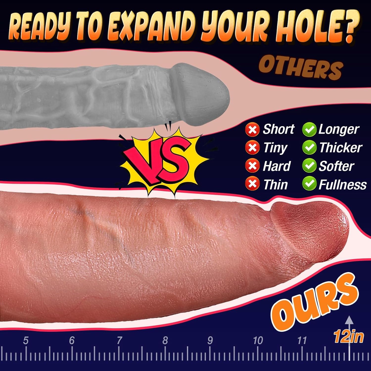 Realistic Huge Dildo Sex Toys - Coocfan 10.8" Dual-Layer Silicone Big Dildos Lifelike Giant Dildo for G Spot and Anal Play with Suction Cup, Big Adult Penis Sex Toys for Women Couples Massage Kits: 13" Flesh