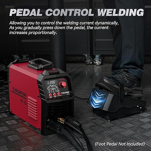 Miniatura 6 de ARCCAPTAIN DC 5 en 1 soldador TIG con pulso, soldador multiproceso de 200Amp con HF TIGelevación TIGpulso TIGpunto TIG y palo, máquina de soldadura