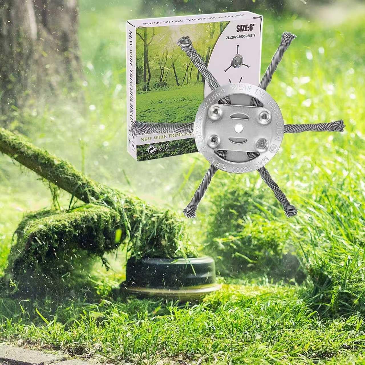 Universal Steel Wire Trimmer Head, 6 Inch Steel Wire Weed Brush Cutter Trimmer Head, Unbreakable Grass Trimmer Head for Weedeater - Image 4