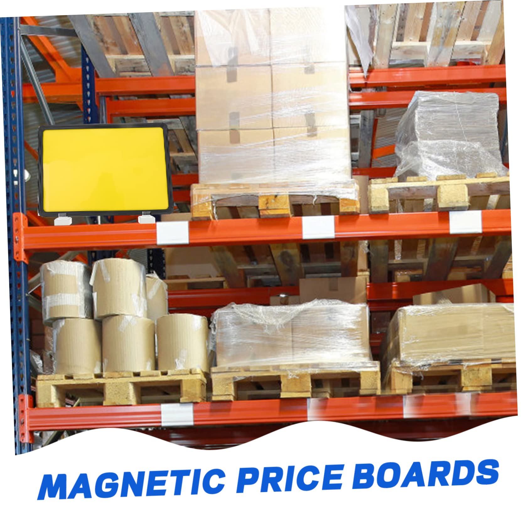 SEWACC 2 Stück Magnetische Preisschilder mit Magnettafel mit Magnete Stabile Abs Lageretiketten Praktische Magnetische Etikettenhalter für Supermarkt und Lager