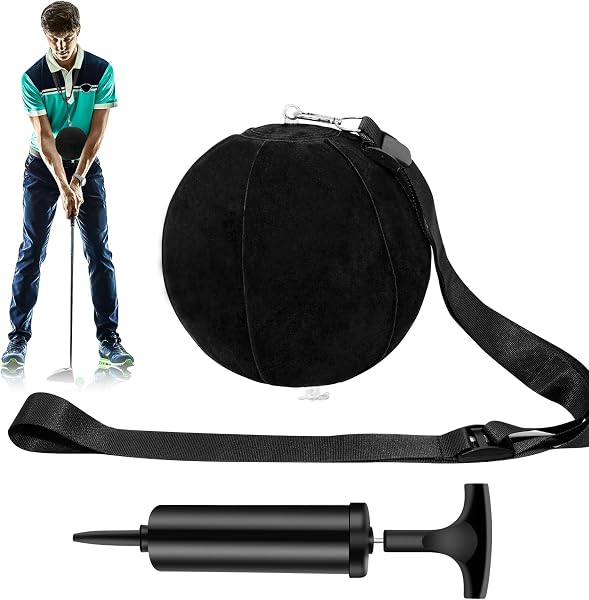Golf Training Ball Smart Ball Golf Training Aid Inflatable Swing Training Ball with Inflator Pump and Adjustable Lanyard