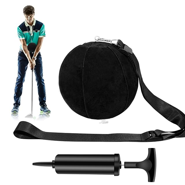 Golf Training Ball Smart Ball Golf Training Aid Inflatable Swing Training Ball with Inflator Pump and Adjustable Lanyard