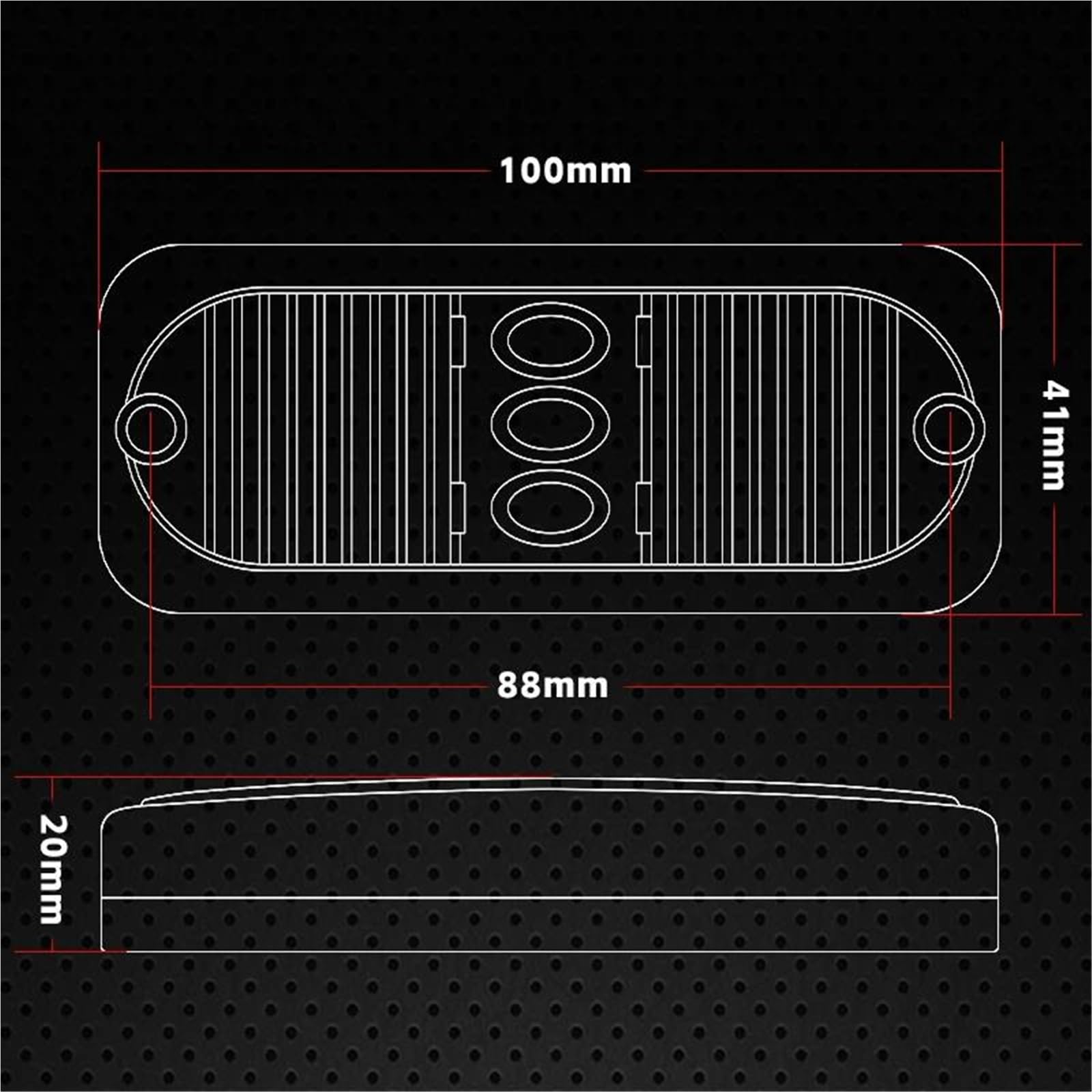 Freccia Auto Luce Di Segnalazione Laterale A LED Rossa/gialla Per Rimorchio, Autocarro, Roulotte, Autobus, Camion, 12 V-24 V Indicatore Laterale(4pcs Red)
