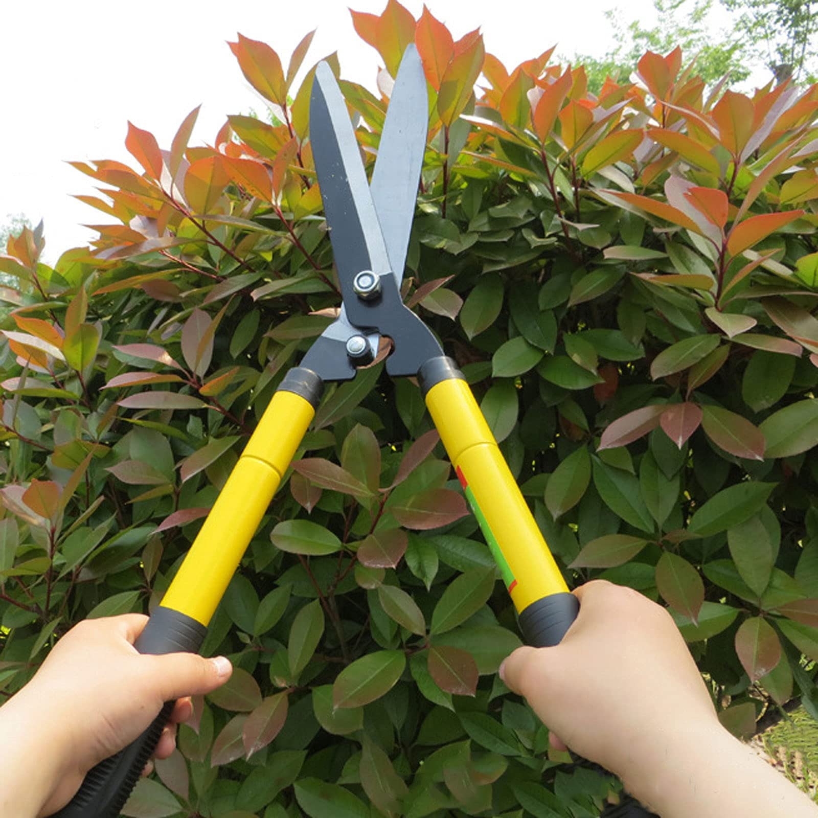 Gartenheckenschere Gartengeräte, Heckenschere Stoßdämpfende Stoßstange Aluminiumgriffe Für Manuelle Heckenscheren Mit Bequemen Gepolsterten Griffen,