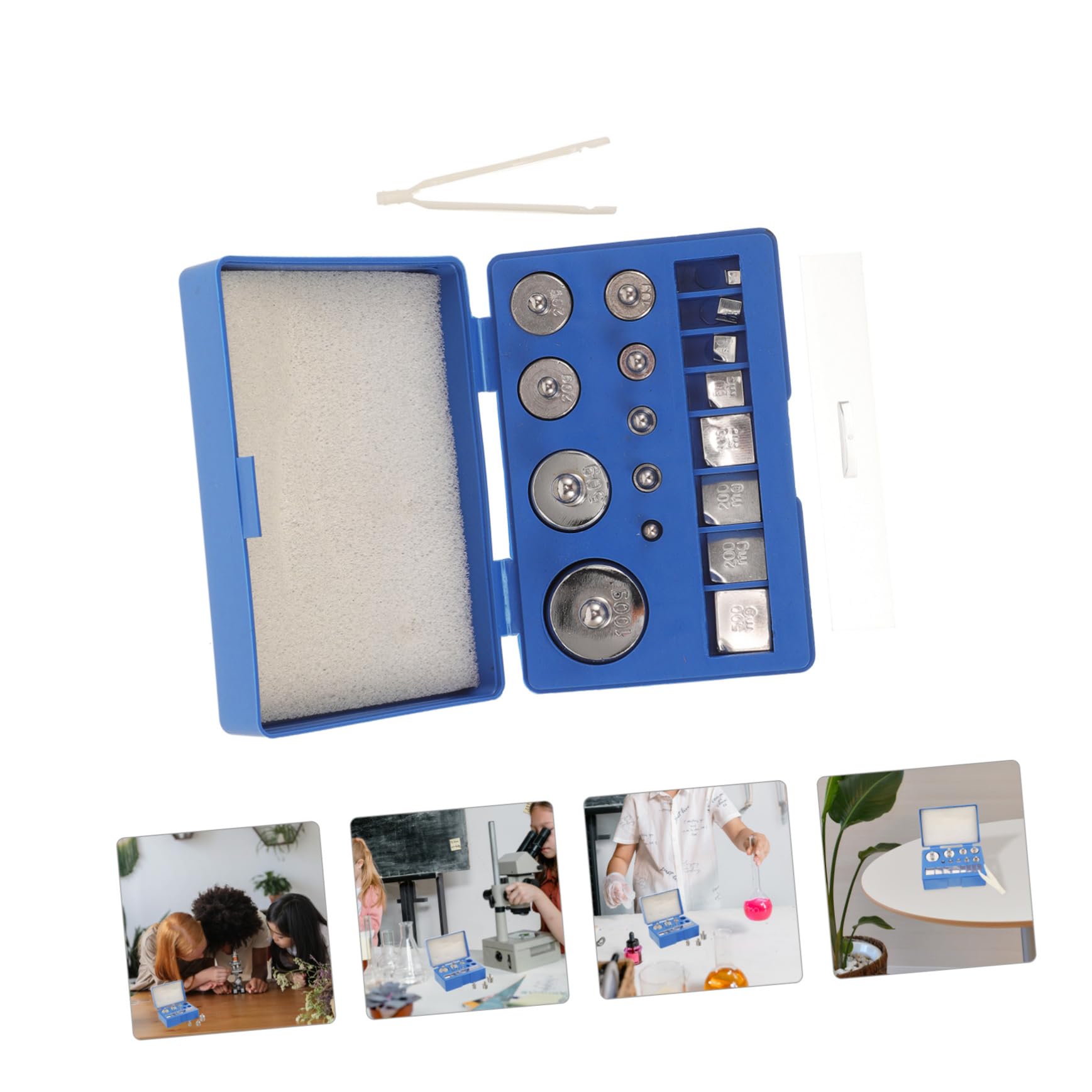 iplusmile 3juegos Pesos De Calibración De Precisión De Inoxidable Caja De Almacenamiento Para Experimentos Científicos y Mediciones Exactas