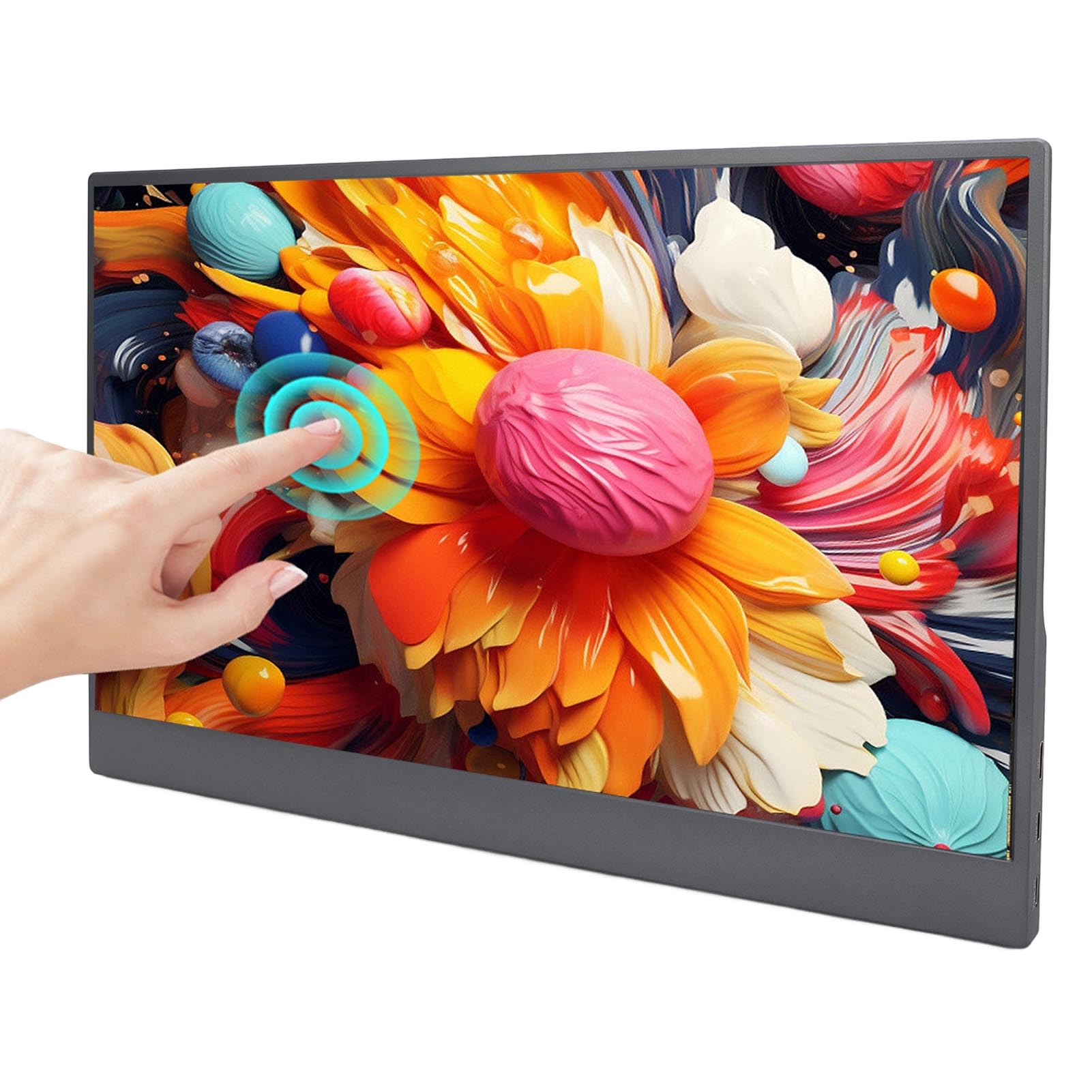 Przenośny Monitor do Laptopa, 15,6-calowy Wyświetlacz IPS FHD 1080P Przy 60 Hz, Drugi Ekran USB C i HDMI, Podróżny Ekran Zewnętrzny z podpórką do Komputera, Tabletu, Konsoli