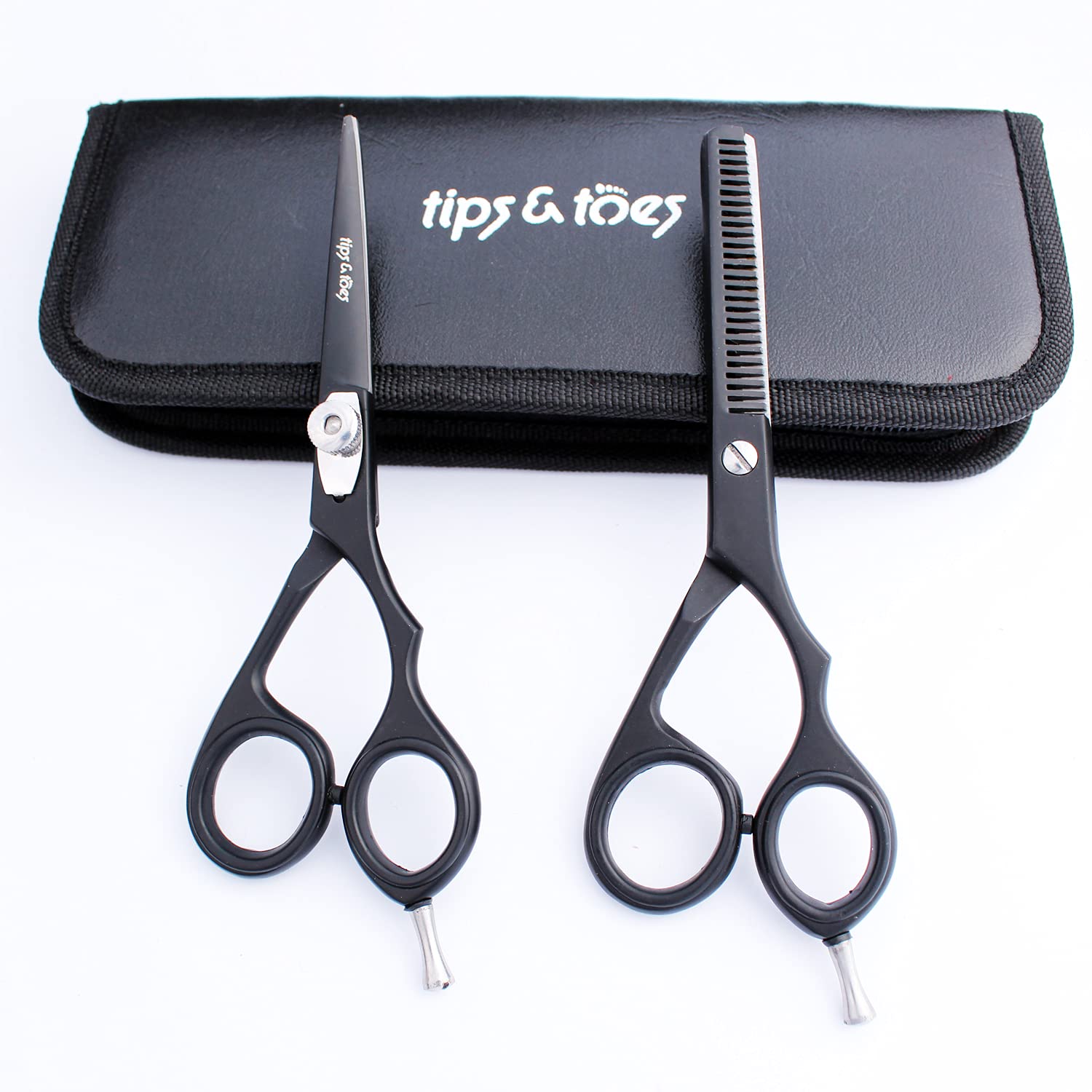 Buy Tips&Toes Professional Barber Razor Shear and Thinning Shear Set