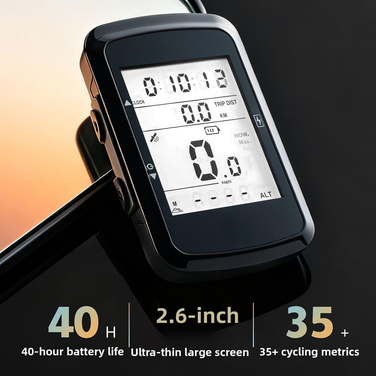 Compteur de vitesse GPS pour vélo avec rétroéclairage automatique étanche et longue durée de vie de la batterie