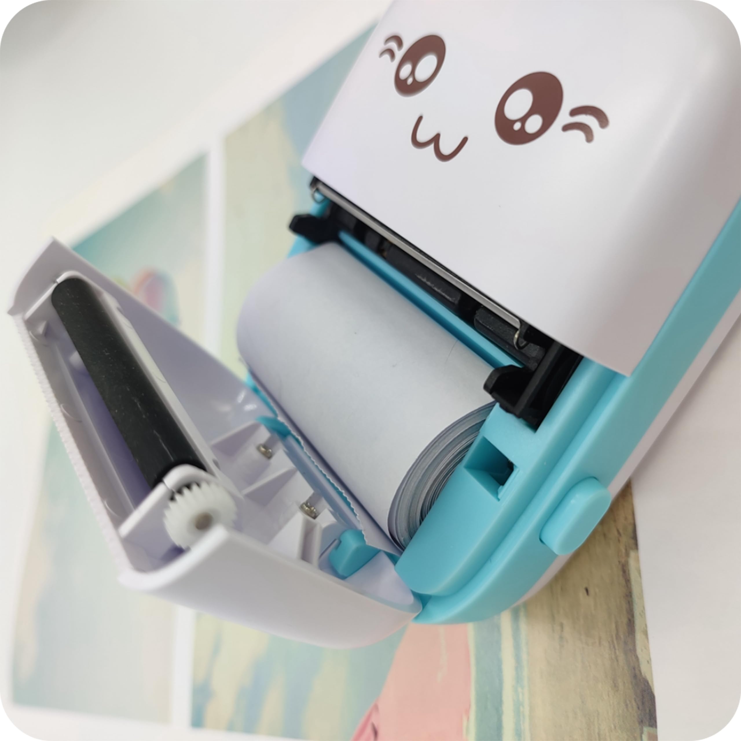 KRUMAD Mini stampante wireless, stampante termica portatile Bluetooth, 200 DPI, stampa fotografica, compatta, perfetta come regalo per adolescenti e stampa di foto per telefono