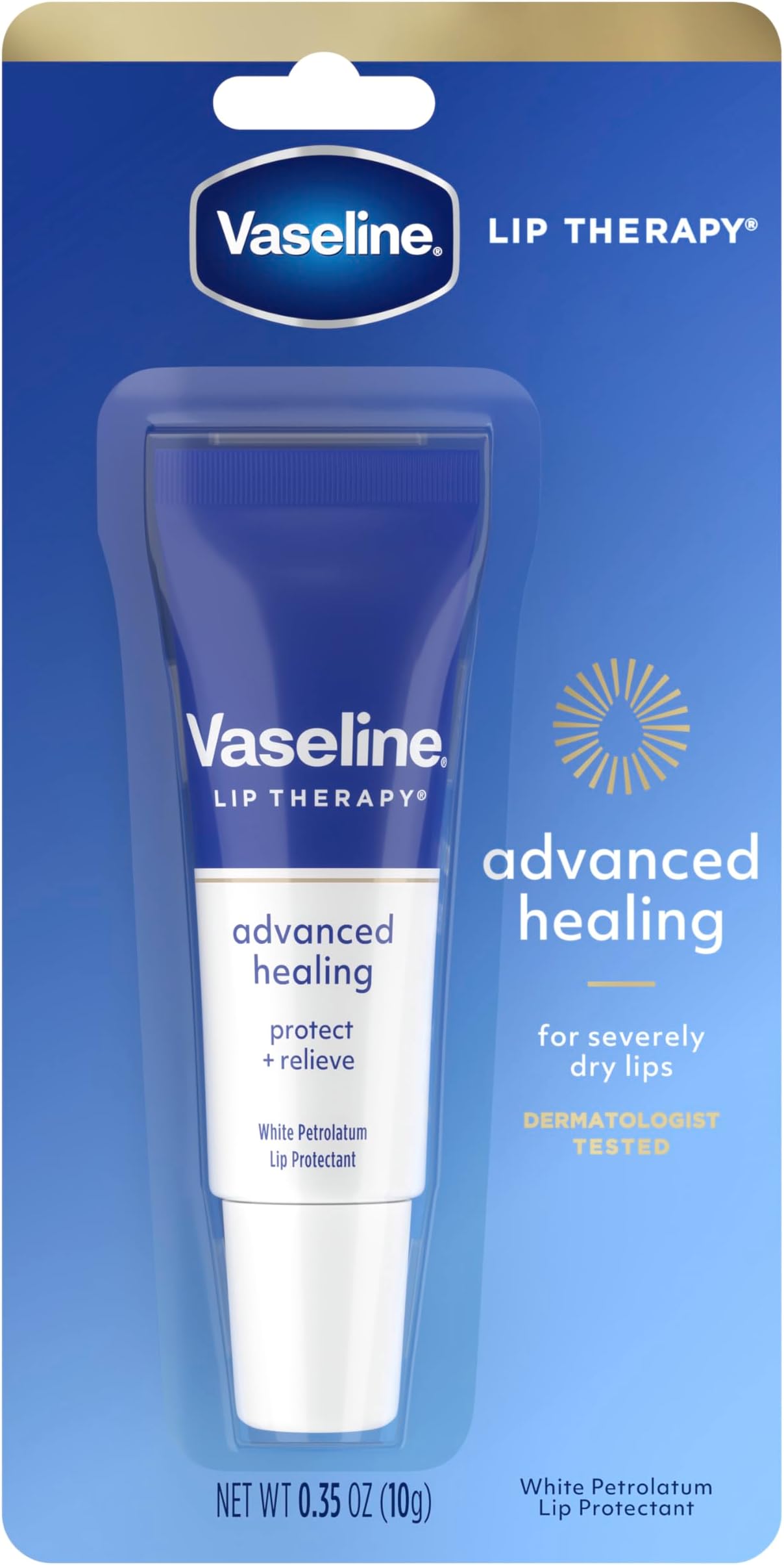 Lip Therapy Lip Balm Tube For healthier looking lips Advanced Healing Moisturizer For Dry Lips 0.35 oz