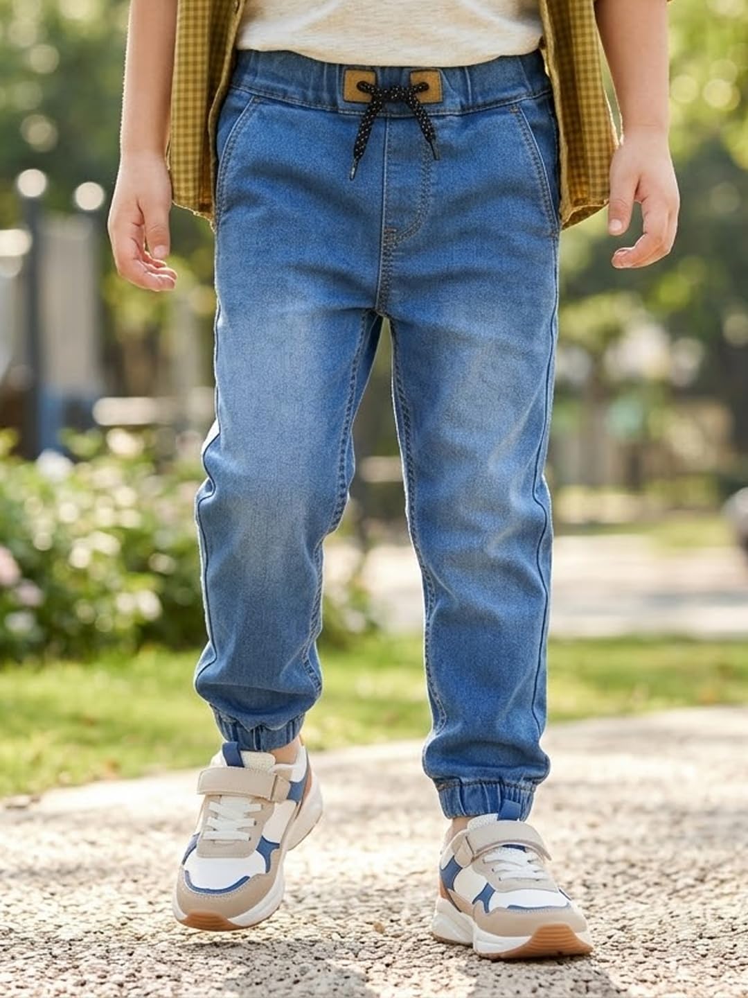 Urbano Juniors Boy's Light Blue Slim Fit Jogger Jeans Stretch (junhpsjoggerboy-lblue-8-9)