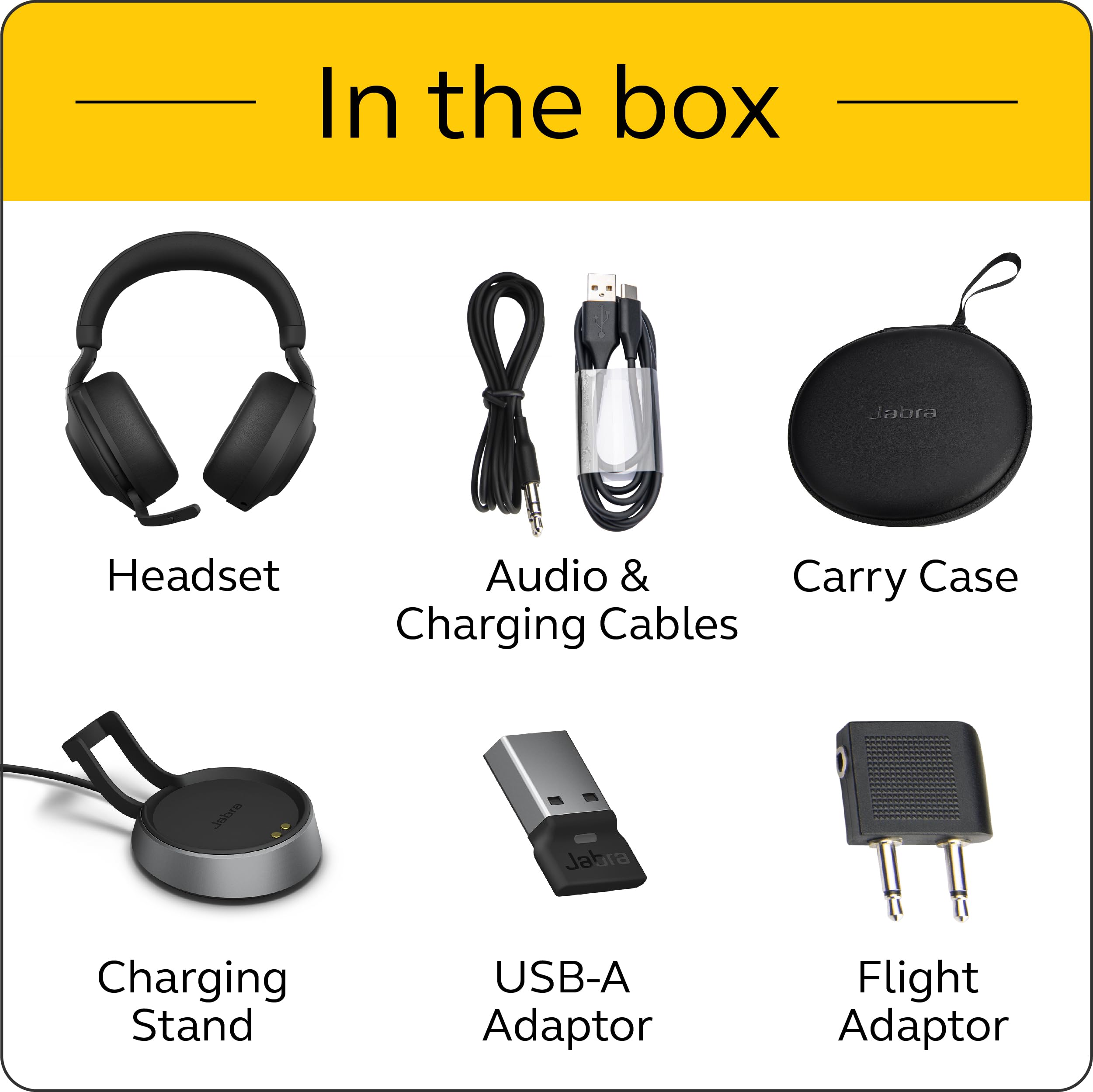 Jabra Fones de ouvido sem fio Evolve2 85 UC com Link380a e suporte