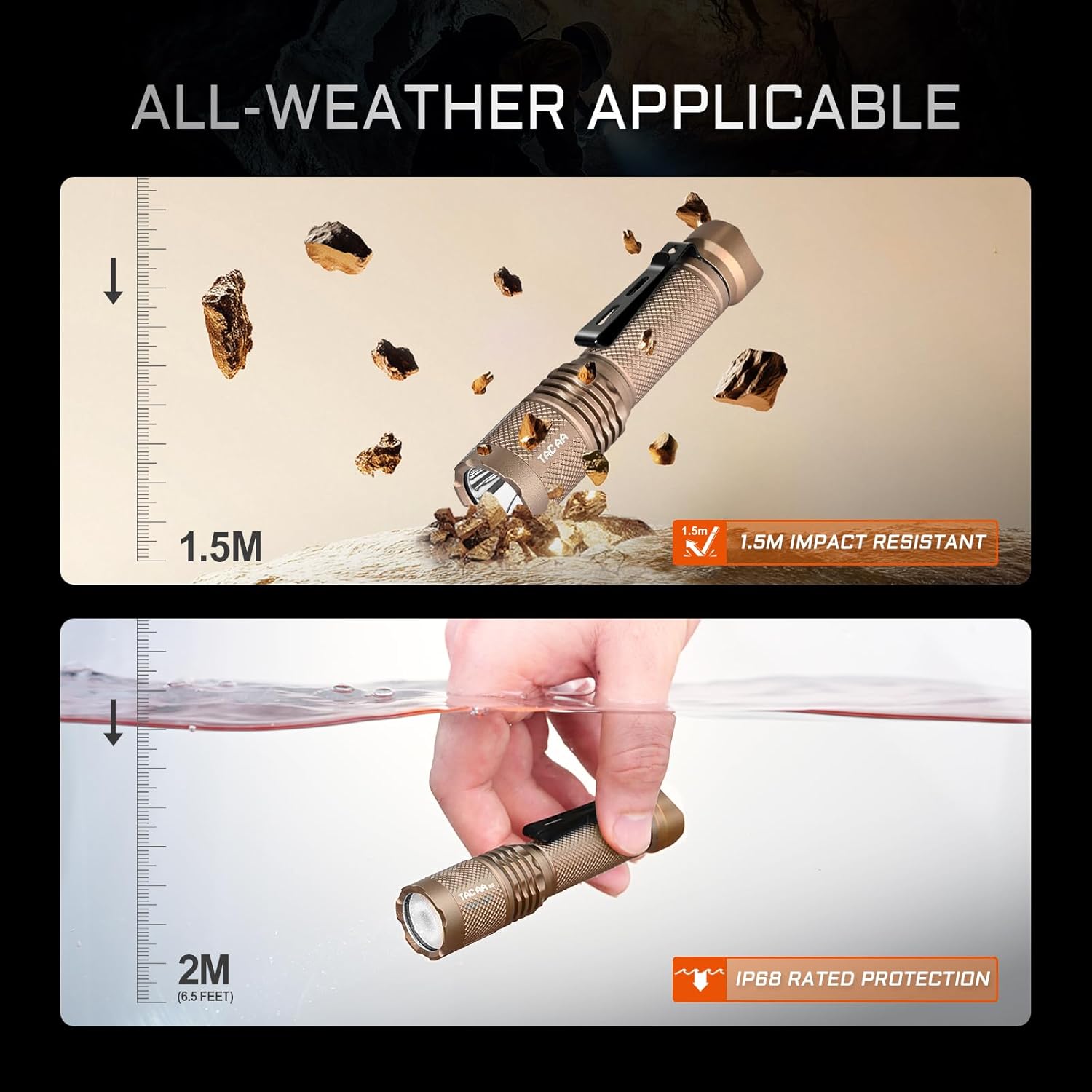 ACEBEAM TAC AA 2.0 IP68 Resistente al agua y a los impactos