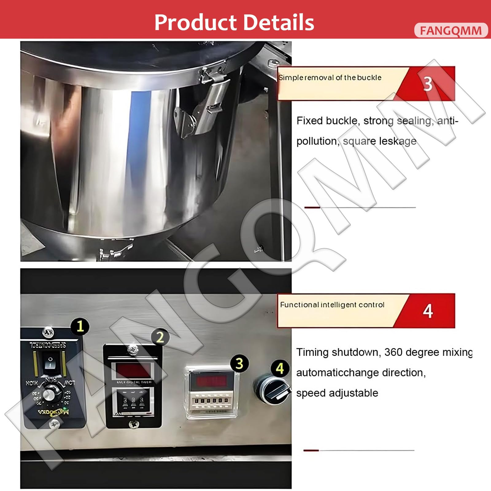 Mezclador De Polvo Seco, Mezclador De Partículas, Mezclador De Tambor Acero Inoxidable 304, Grado Alimentario, Fácil Limpieza, para Laboratorio E Industria 10L