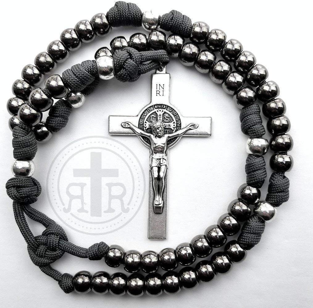 Rugged Rosaries® ASHES to ASHES Catholic Rosary with Metal Beads - Strong Handmade