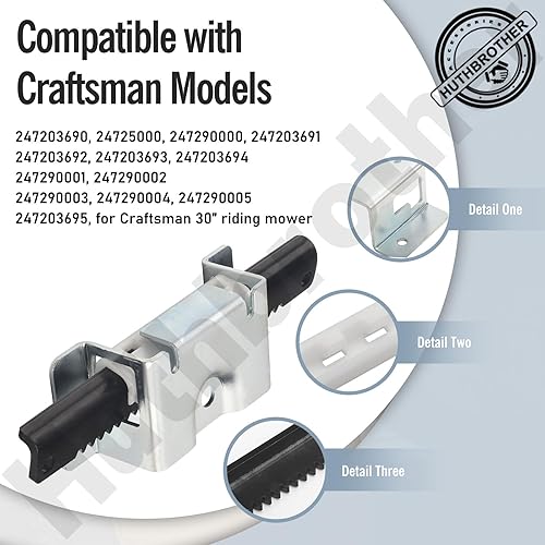 Miniatura 7 de 783-06988A 753-11064B CR12 Kit de estante de dirección para tractor de césped, compatible con Cub Cadet CC30 CC30H CC30E, MTD Columbia CR30,