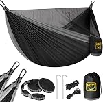 Camping Hammock Mosquito Net,Double & Single Portable Hammocks Hammocks with 2 Tree Straps,Hammock Tent for Travel Indoor Outdoor Hiking Backpacking Backyard Beach-Black&Blue