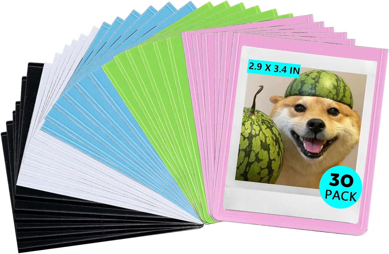 WOGOAZN 30 Pack Magnetic Picture Frame for Fujifilm Instax Square SQ40/10/20 Instant Camera 2.9x3.4 Inches Films, Magnetic Picture Frames for Refrigerator - Colorful SQ: 2.9"x3.4"-30 Pack Colorful