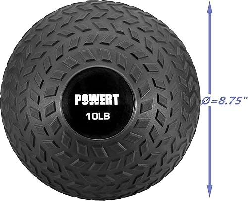 Miniatura 5 de Slam Ball - Pelota con peso para entrenamiento cardiovascular, banda de rodadura fácil de agarrar y carcasa de goma duradera resistente