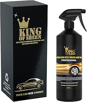 King of Sheen, Professional Waterless Wash and Wax Car Cleaner, No Water Just Clean and Shine Like New, Car Cleaning liquid spray car wash, Showroom Shine finish