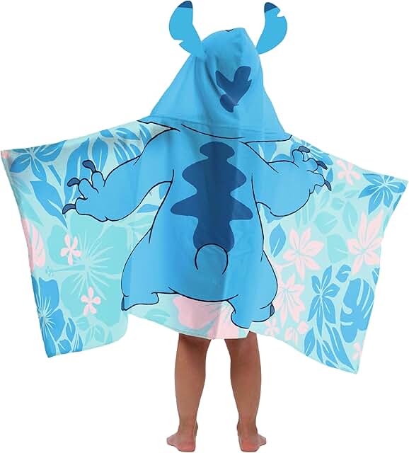 Jay Franco Disney Lilo & Stitch Hooded Bath Towel - Measures 22 x 51 Inc...