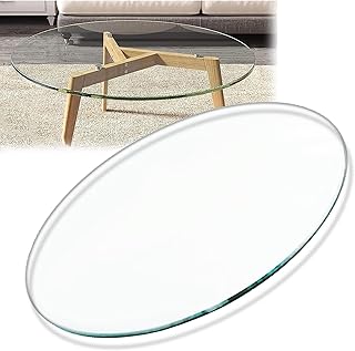 Tablero De Mesa De Cristal Templado,Tablero Superficie Protectora Vidrio Templado Transparente,Fácil De Limpiar, Cristal Redondo Tablero De Mesa Para Mesa De Centro,Diámetro 35cm ~ 100cm ( Color : Cle