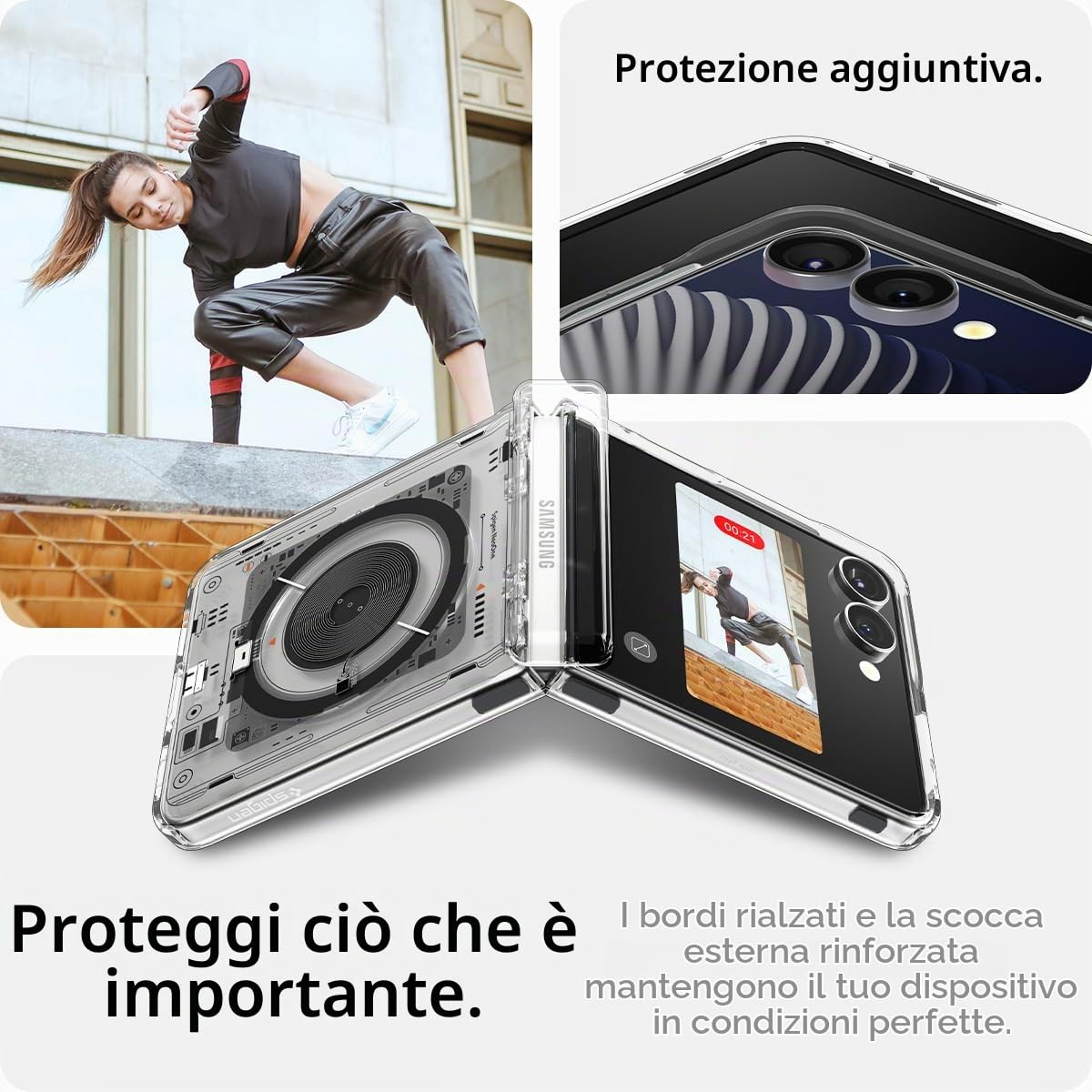 Spigen Cover Ultra Hybrid Pro MagFit Compatibile con Samsung Galaxy Z Flip 7 - Neo One