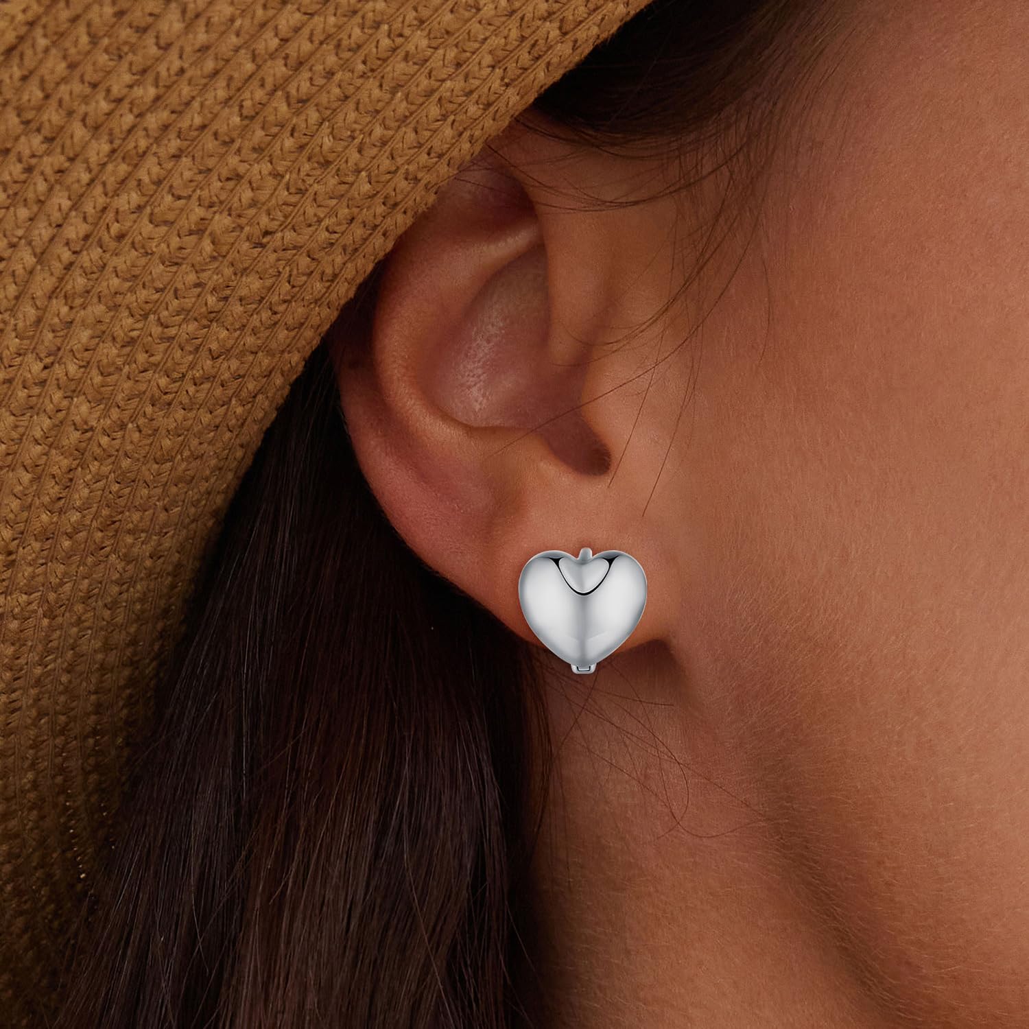 LLXYWJ Orecchino a monachella Pendente in Argento Sterling 925 ipoallergenico e per Ragazze raccontate