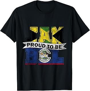 Jamaica and Belize Mix Half Jamaican half Belizean Heritage T-Shirt