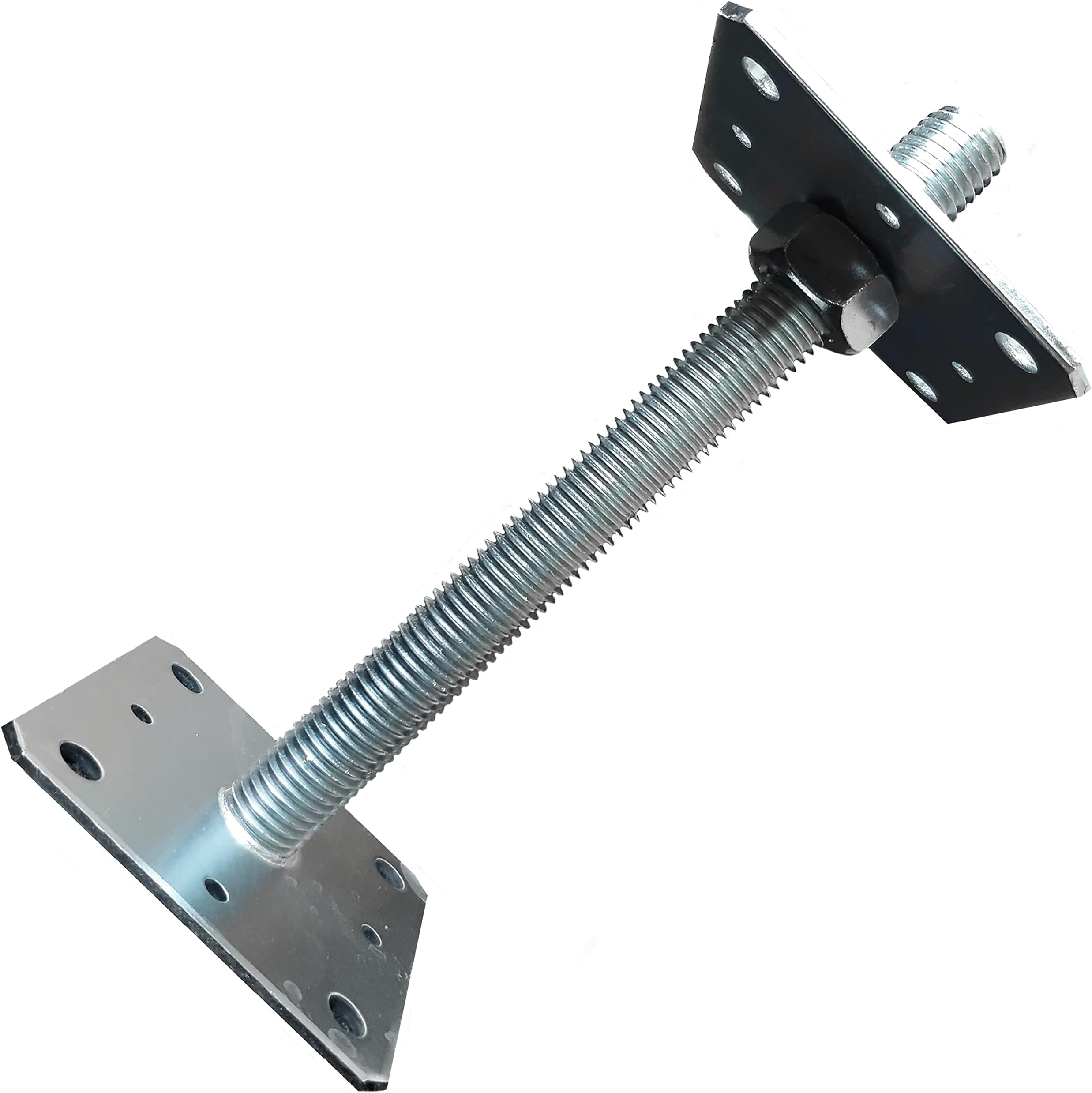 LLB Adjustable Bolt Down Pergola Post Support Feet Galvanised Heavy Duty 4mm Thick Metal Steel Sheet Size 110mm x 110mm x 250mm 4.33" x 4.33" x 9.84"