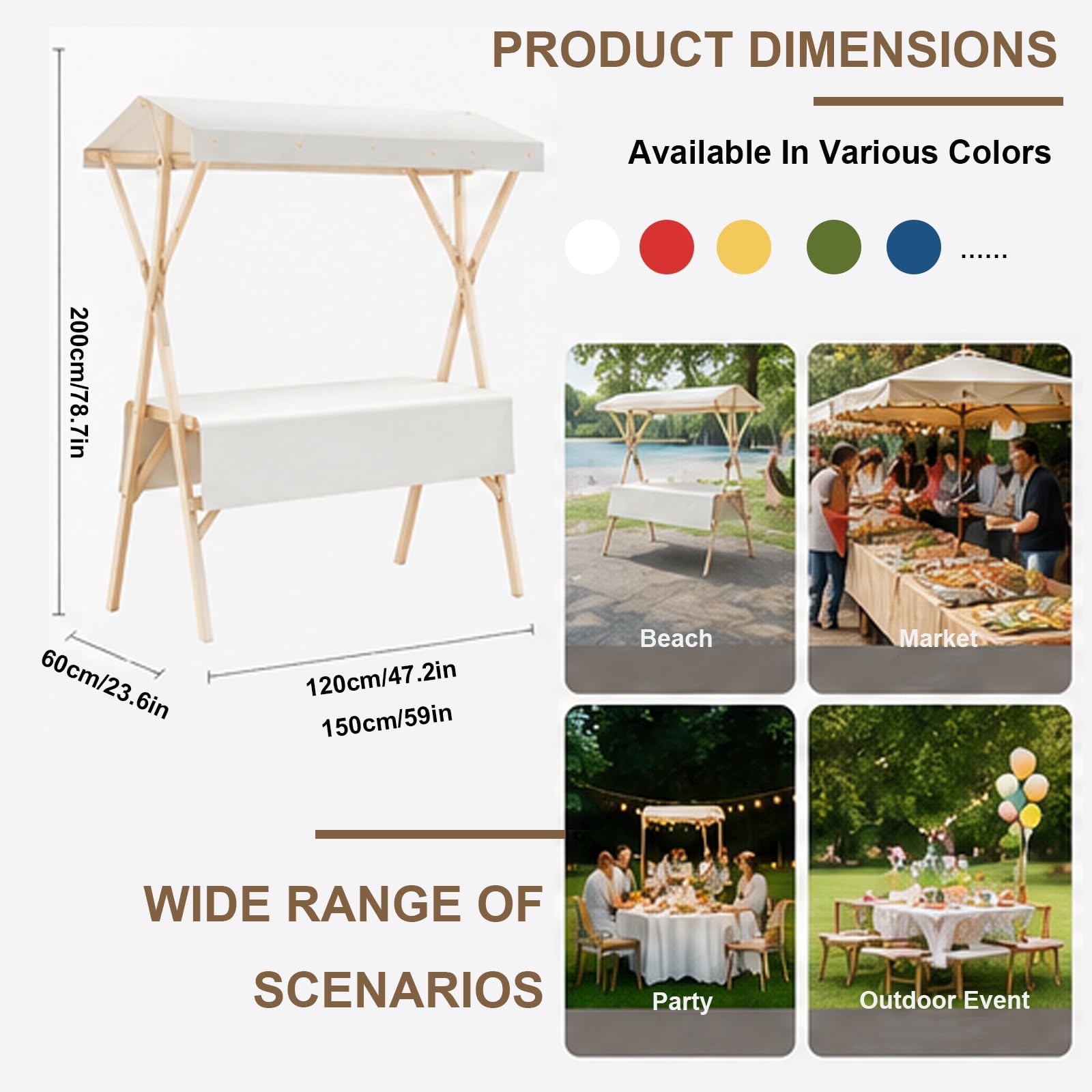 Carrello Portatile, Scaffalatura Per Venditori Ambulanti Da Esterno(Green 1,120cm/47.2in)