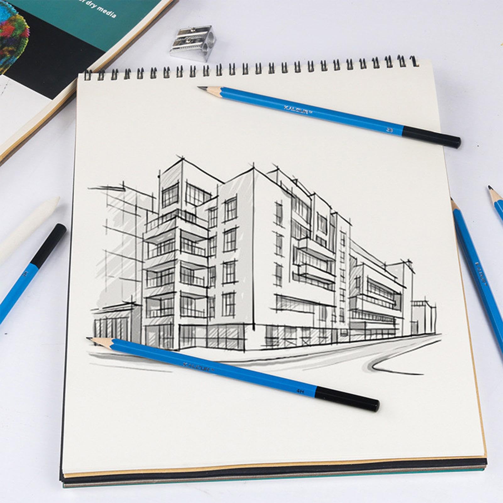 Painting Sketch Pad, Drawing Sketchbook, Sturdy Top Spiral Binding, Portable Drawing Book with Premium Blank Pages for Creative Sketching, and Painting, 12 x 9 Inches